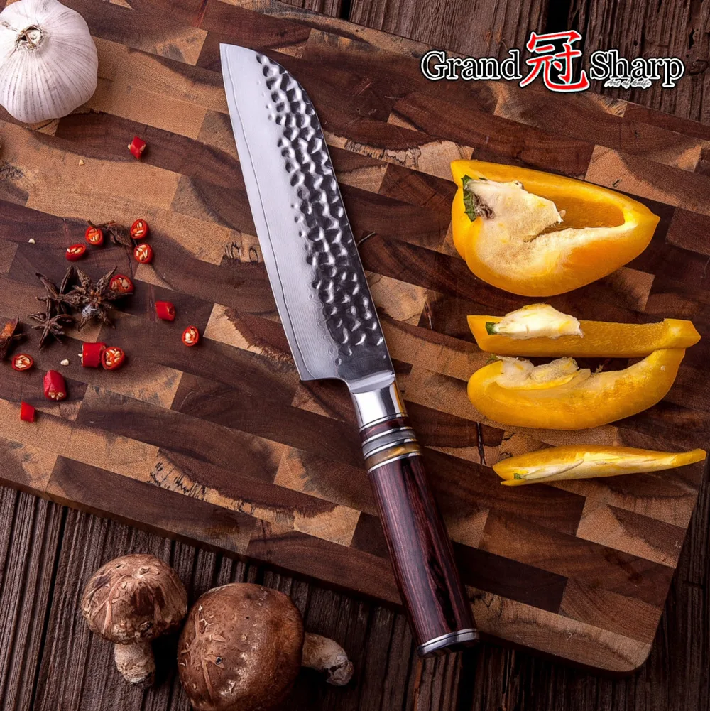 Японский кухонный нож из дамасской стали Santoku японские кухонные инструменты