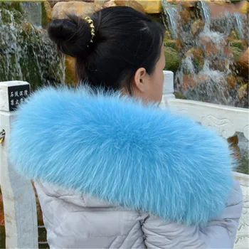 

Real Natural Raccoon Fur Collar Winter Warm Women Scarfs Coat Fashion Luxury Raccoon Fur Parka Real Fur Collar Neck Scarves