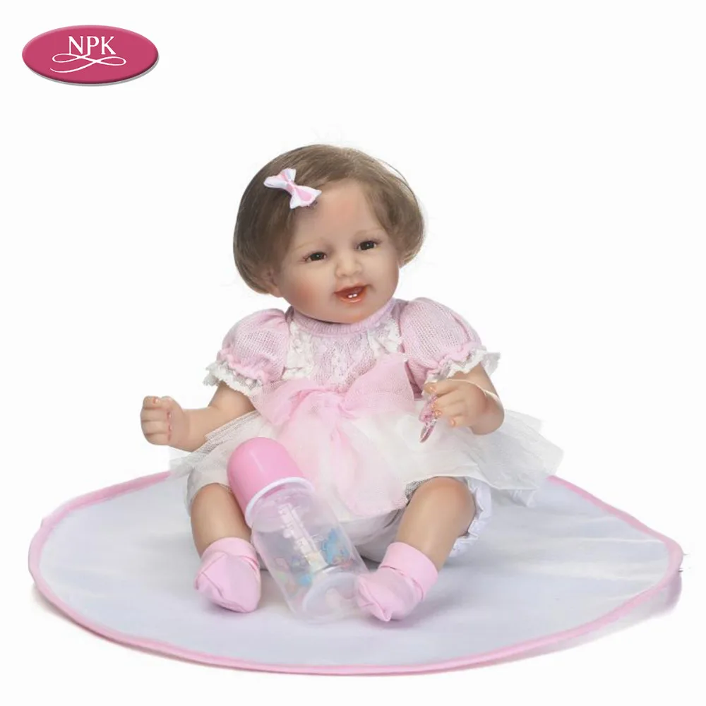 NPK 40CM Soft Body Silicone Reborn Baby Doll Play House Toy For Girls Newborn Girl Babies Doll Kids Child Gift Girl Brinquedos (1)