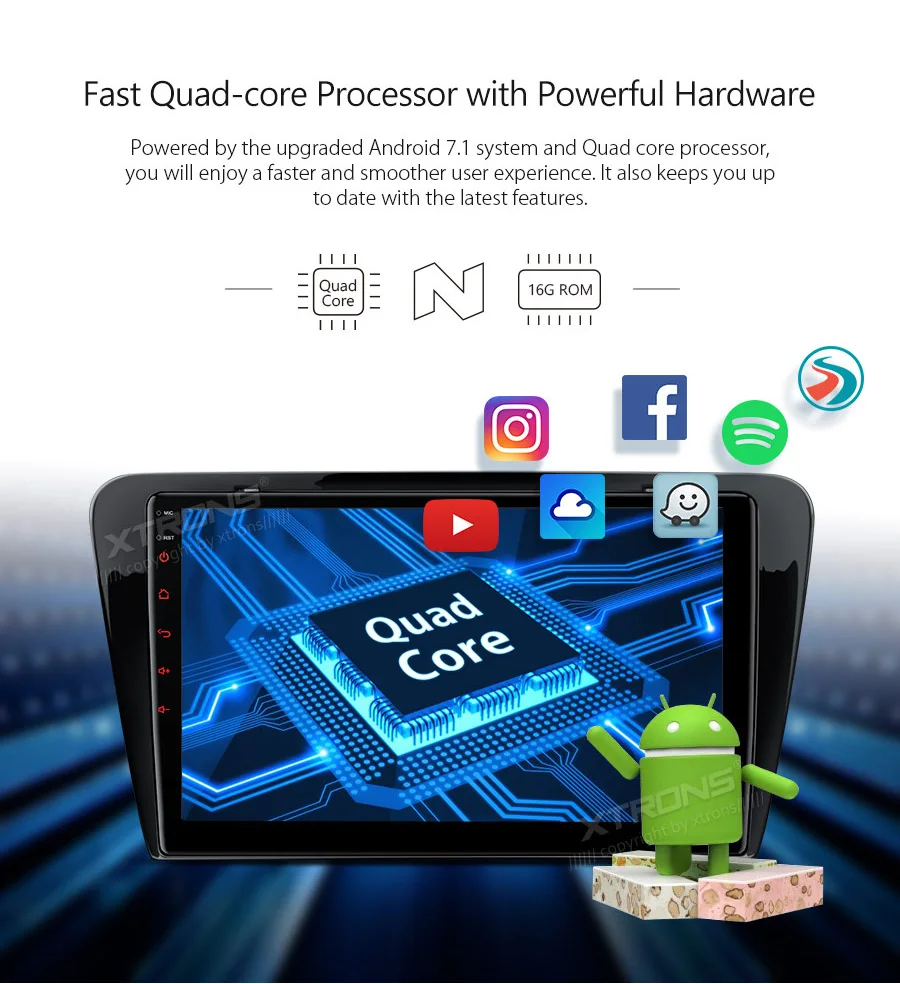 Discount 10.1" Android 7.1 Car Stereo Radio Player Auto Multimedia System RCA GPS WIFI OBD DAB No DVD for SKODA Octavia 2014 2015 2016 4