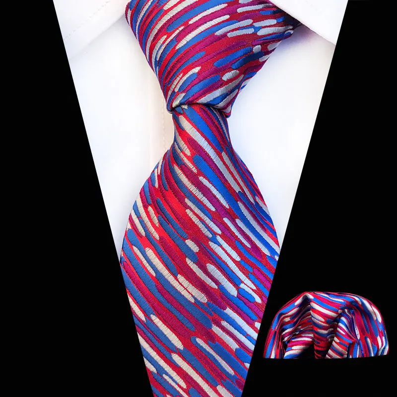 Новинка, различные мужские галстуки, классические, Полиэстеровые, шелковые, деловые, свадебные, цветочные, в полоску, платок-галстук, наборы, карманные, квадратные Галстуки - Цвет: T-246