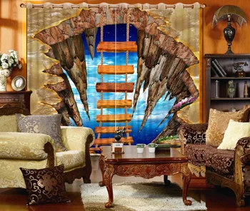 

European Curtains Photo Painted 3D Curtain Living room sky modern living room curtains