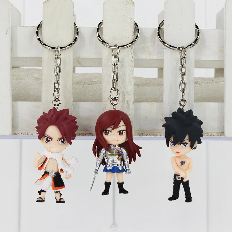 Fairy Tail - Chibi Team Natsu 6pcs/set Figure and Keychain Pendant