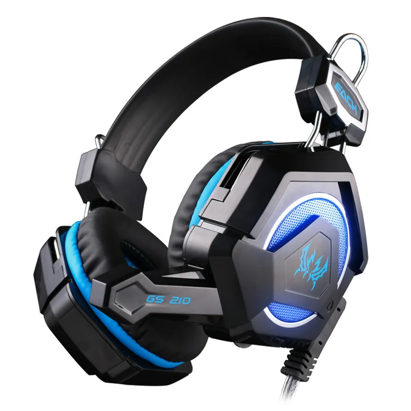 Каждый GS210 PRO USB 3.5 мм Игровые наушники Over-Ear Stereo Surround геймер с микрофоном свет для PC