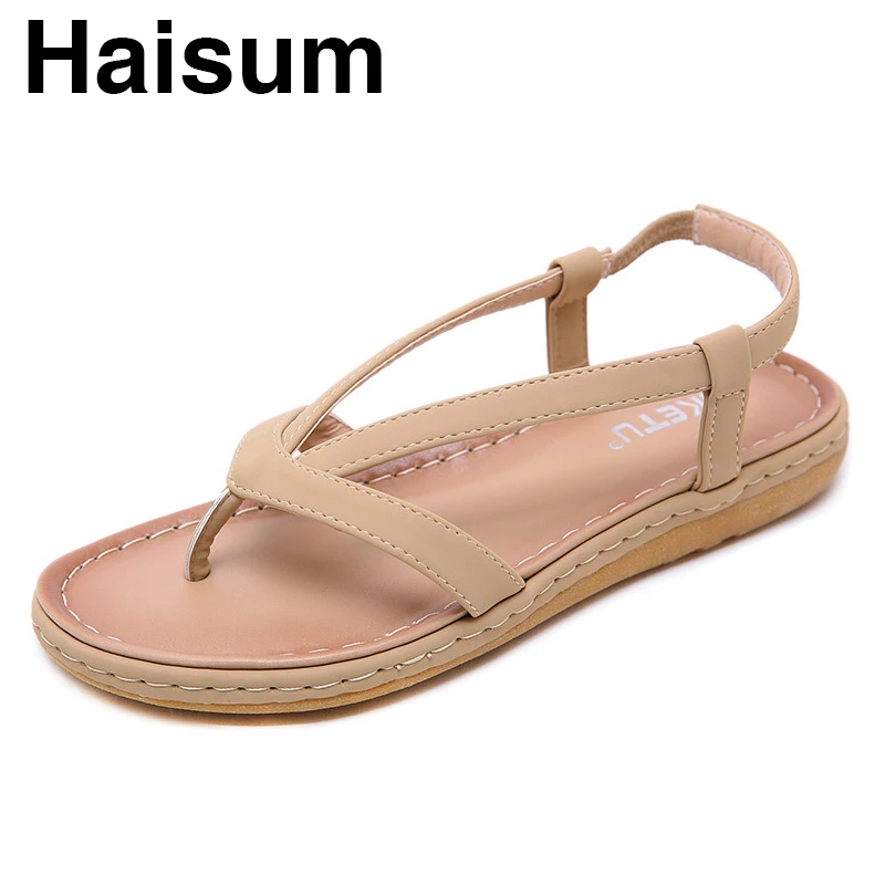 

Casual sandals non-slip large size sewing thread comfortable pinch beach shoes H-M2019-7