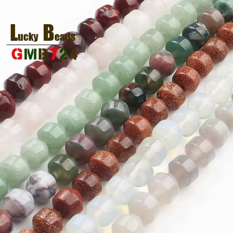 

8*8mm Agates/Aventurine/Quartz/Opal/Gold Sand Stone Beads Loose Spacer Beads For Jewelry DIY Making Bracelets Necklace Strands