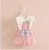 BibiCola летом новорожденных девочек комплект одежды детей лук сердце рубашка+ шорты костюм 2 шт. дети плед лук одежду набор костюм - Цвет: picture color