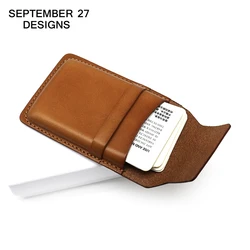 New Fashion Business Card Case Genuine Leather Vintage Men Small Credit Card Holder 100% Cowskin Retro Women Mini Coin Purses