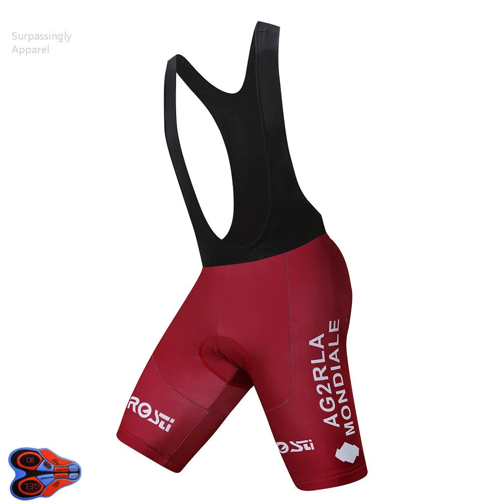 

2019 UCI Team Mens Ag2r Cycling Bib Shorts Summer Coolmax 9D Gel Pad Bike Bib Tights Mtb Ropa Ciclismo Cycling Pants Sportswear