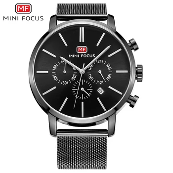 

MINIFOCUS Men's Watch Luxury Brand Luxury Stainless Steel Quartz Waterproof Fashion Sports Watches Chronograph Relogio Masculino