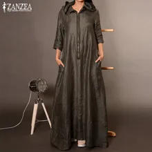 ZANZEA осеннее платье с капюшоном, женский сарафан размера плюс, панковское повседневное длинное платье на молнии, Женская туника с длинным рукавом, женское платье