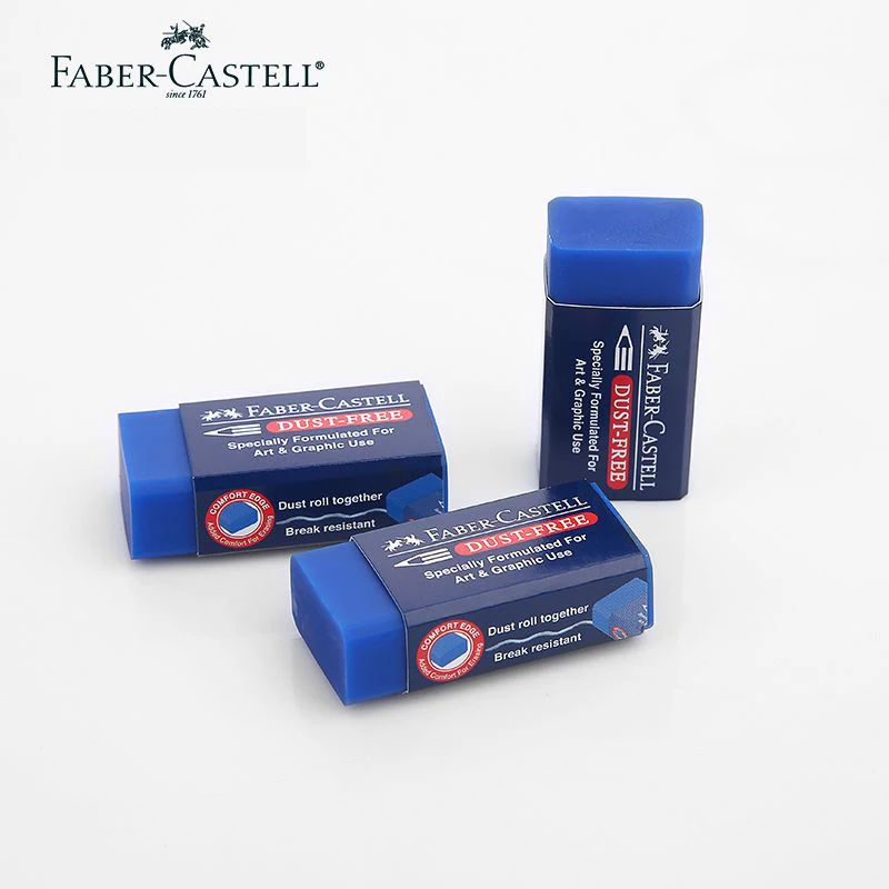 4pcs Faber Castell Dust Free Black Eraser Drawing Pencil Office School Supplies