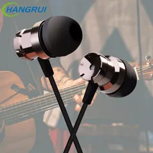 Hangrui handfree fone de ouvido estéreo de 3.5mm em fones de ouvido com microfone fones de ouvido de baixo Ruído Isolando para xiaomi iphone samsung auriculares