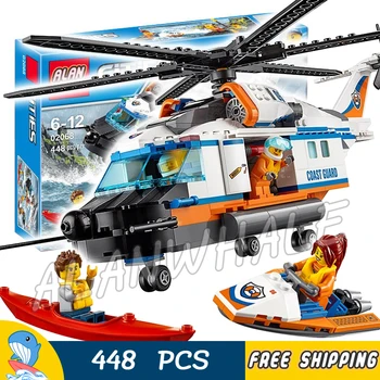 

448pcs New City Coast Guard Heavy-Duty Rescue Helicopter 02068 Figure Building Blocks Children Toys Compatible With LagoING