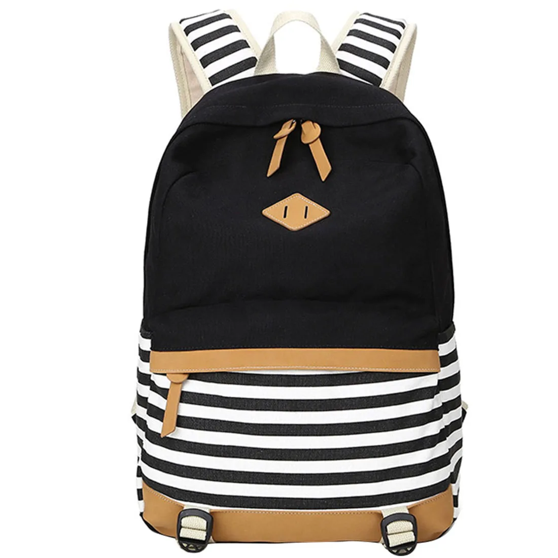 

School bags backpack for girls teenagers cute canvas striped printing women backpack