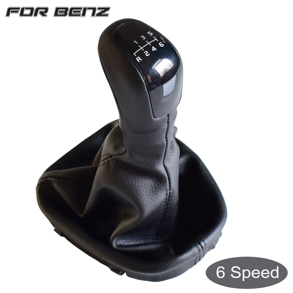 5 6 скоростей Классическая Автомобильная рукоятка для рычага переключения передач с кожаным пылезащитным покрытием для Mercedes Benz C Class W203 S203 CLASSIC - Название цвета: 6 Speed