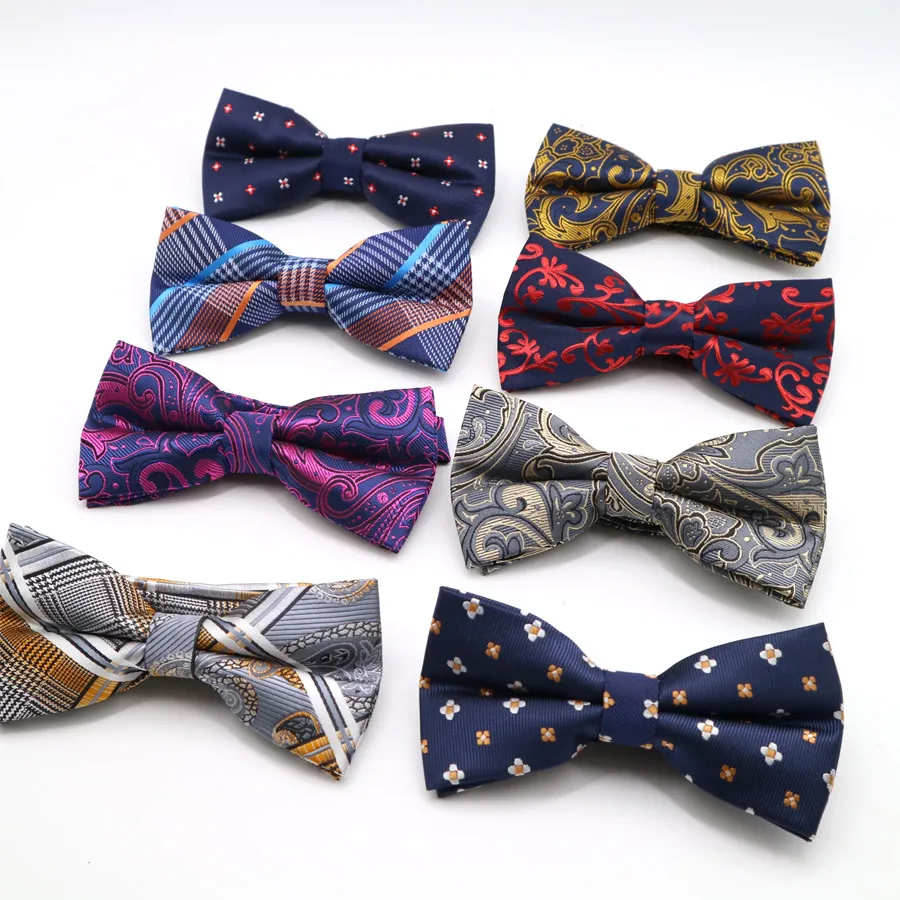 Модные Для мужчин полиэстер Шелковый Полосатый горошек смокинг Bowties мужские галстуки; Свадебная вечеринка бабочкой классические