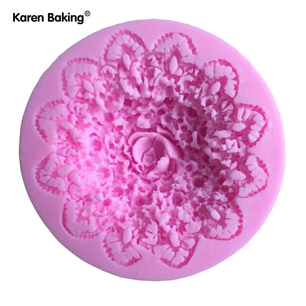 3D Silicone Flower Shape Fondant Cake Molds Soap Chocolate Mould For