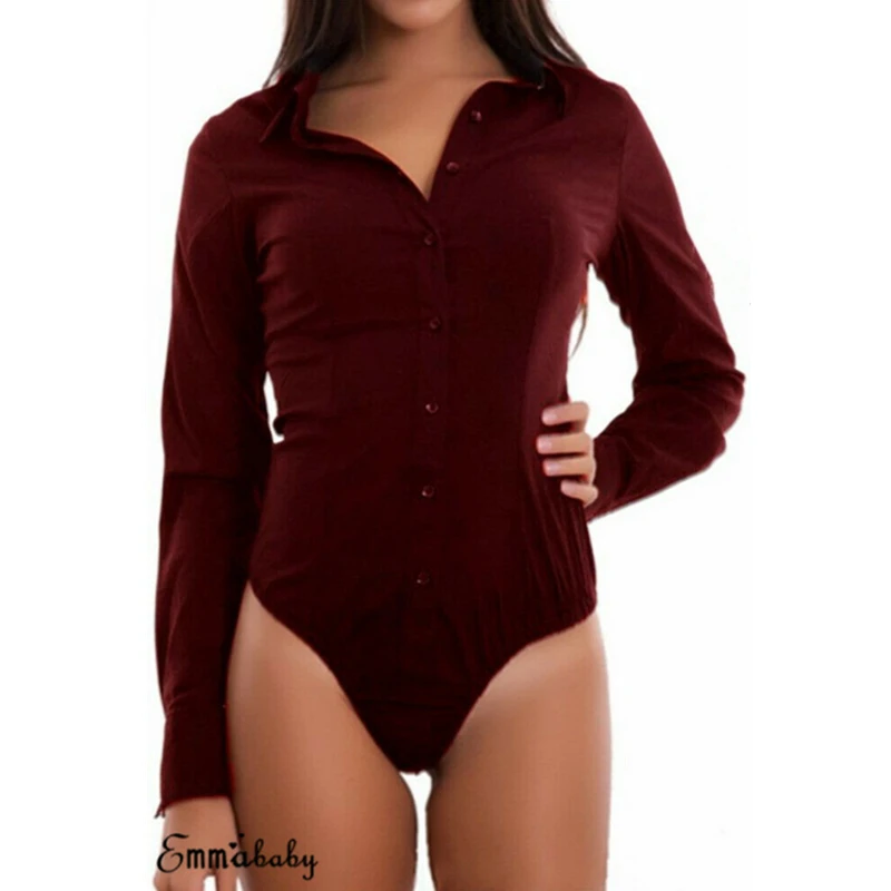 New Women Sexy Shirt Bodysuits Summer Long Sleeve Solid Thongs Bodysuits Home Party Lady Chic Fitness Slim Bodysuit Ropa Femme sexy bodysuit Bodysuits