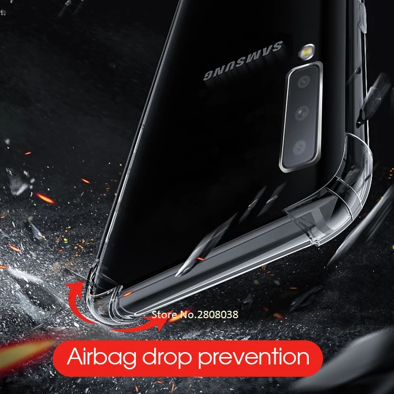 Противоударный прозрачный мягкий силиконовый чехол для Samsung Galaxy A6S A6 A7 A9 A8 J5 J7 J3 J4 J6