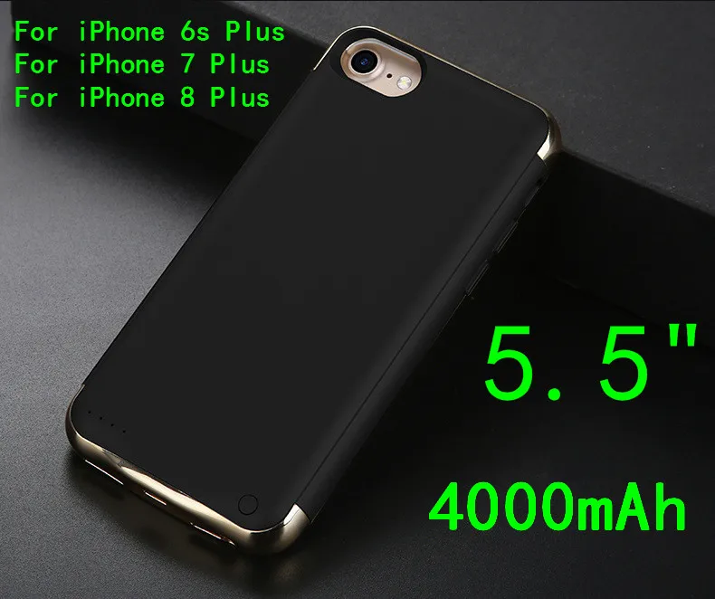 Тонкий ударопрочный чехол для зарядного устройства для iPhone7 8 Plus, ультра тонкий чехол для зарядного устройства с покрытием для iPhone 6 6S Plus, чехол для зарядки - Цвет: I7P-Black