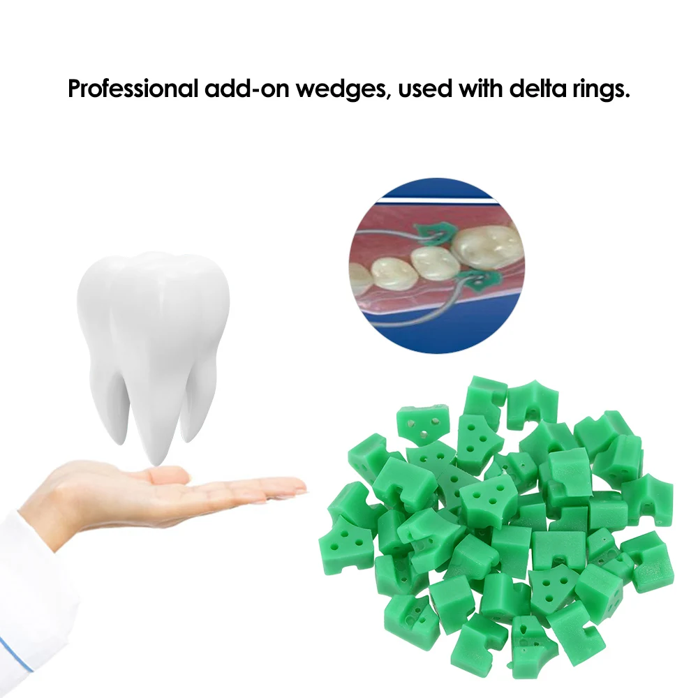 40 Pcs Silicon Rubber Elastic Wedges Dental Add On Wedges Sectional