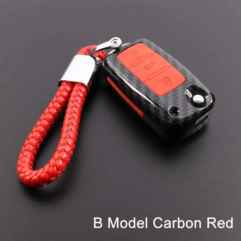 ABS + силиконовый чехол для ключей VW Polo Golf 7 Tiguan Skoda Octavia Kodiaq Karoq SEAT Ateca Leon Ibiza 2015 2016