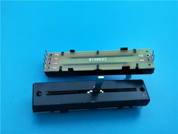 

1pcs 72mm With Slide Straight Slide Potentiometer B100Kx2 / Fader Double Shank Length 15MMC External Pin