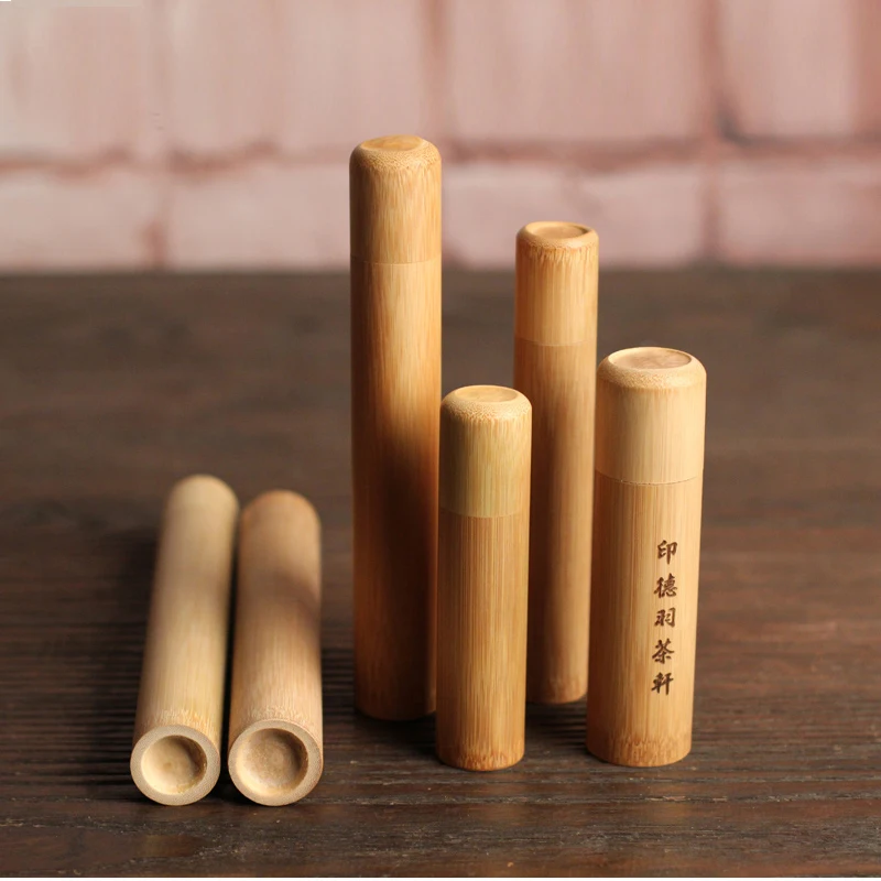  Organic Bamboo Loose Tea Caddy Airtight Tea Ceremony Incense Tube Travel Toothbrush cas Health Tea 