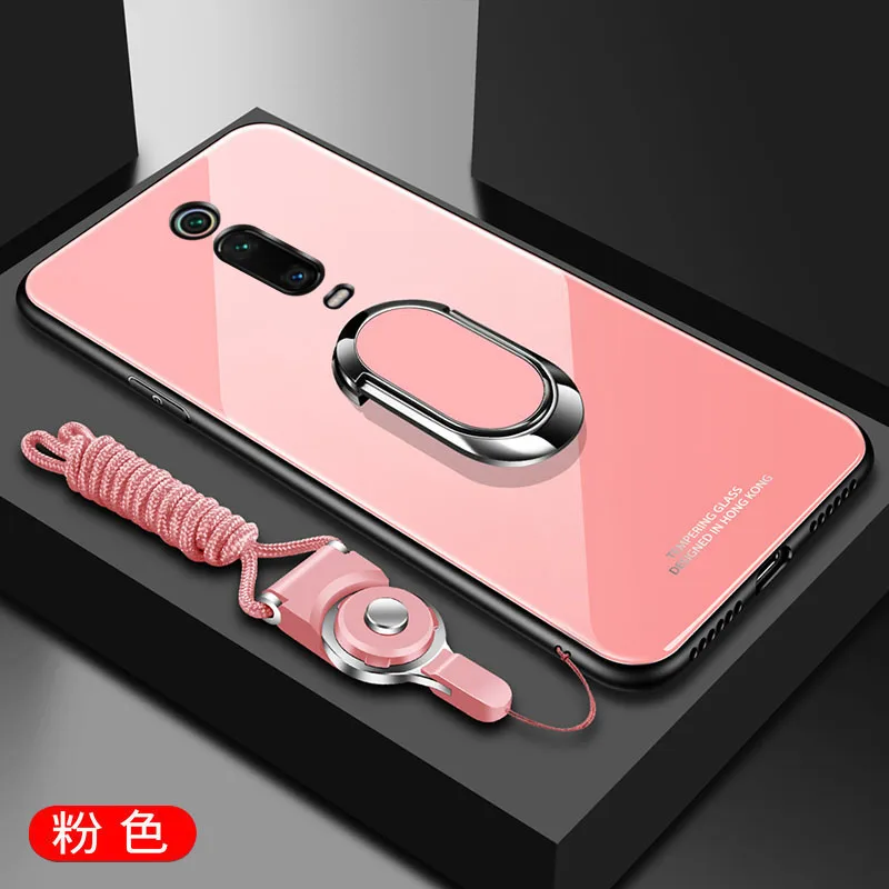 Для xiaomi Red mi K20 Pro чехол Роскошный Жесткий из закаленного стекла с кольцом-подставкой Магнитный защитный чехол на заднюю панель для xiaomi mi 9T Pro