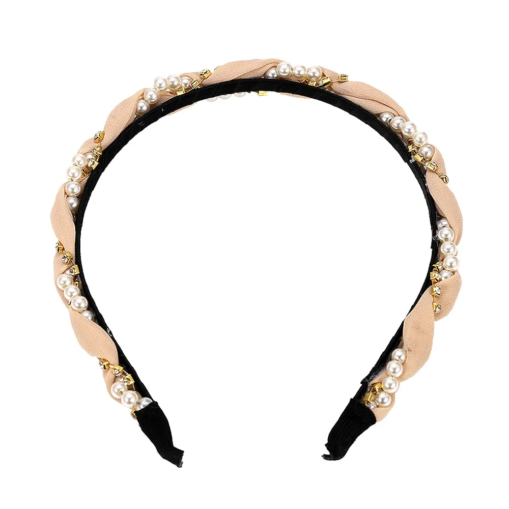 Girlgo Горячие красочные повязки на голову с кристаллами для женщин Шарм жемчужный обруч для волос головная повязка высокого качества элегантные вечерние ювелирные изделия для ушей - Окраска металла: 8