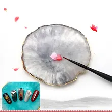 1PC 9 colores resina uñas arte paleta de uñas arte pintura Color paleta de Color de borde de oro Gel de uñas maquillaje pantalla junta (blanco)