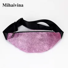 Mihaivina, модные женские поясные сумки с блестками, поясная сумка на пояс, Повседневная сумка из искусственной кожи, нагрудная сумка, поясная сумка