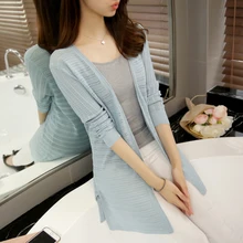 Новинка, летнее платье, корейский тонкий длинный свитер, кардиган, свитер, женский свитер