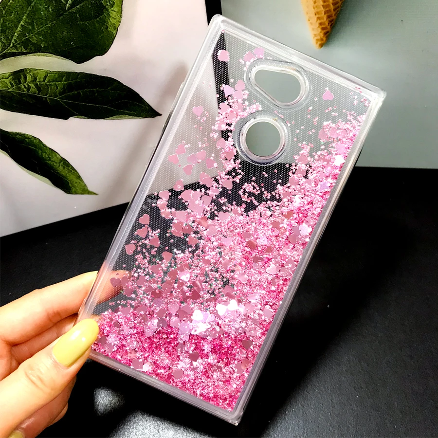 

Glitter Liquid Cases For Sony Xperia 1 L1 L2 L3 Z5 XZ4 XA2 Ultra XA3 case silicone Soft Cover For Sony XA3 Phone Fundas Coque