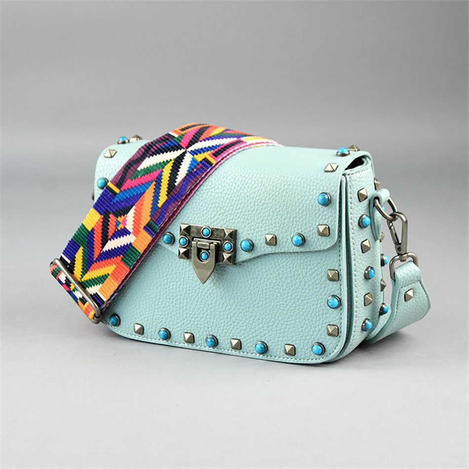 KEYTREND Small Rivet Flap Shoulder Crossbody Bag Women PU Leather Handbag High Quality Ladies Fashion Messenger Bags 2017 KSB392 2016 summer new handbag european and american fashion bow small flap handbag pu leather shoulder bag women messenger bags