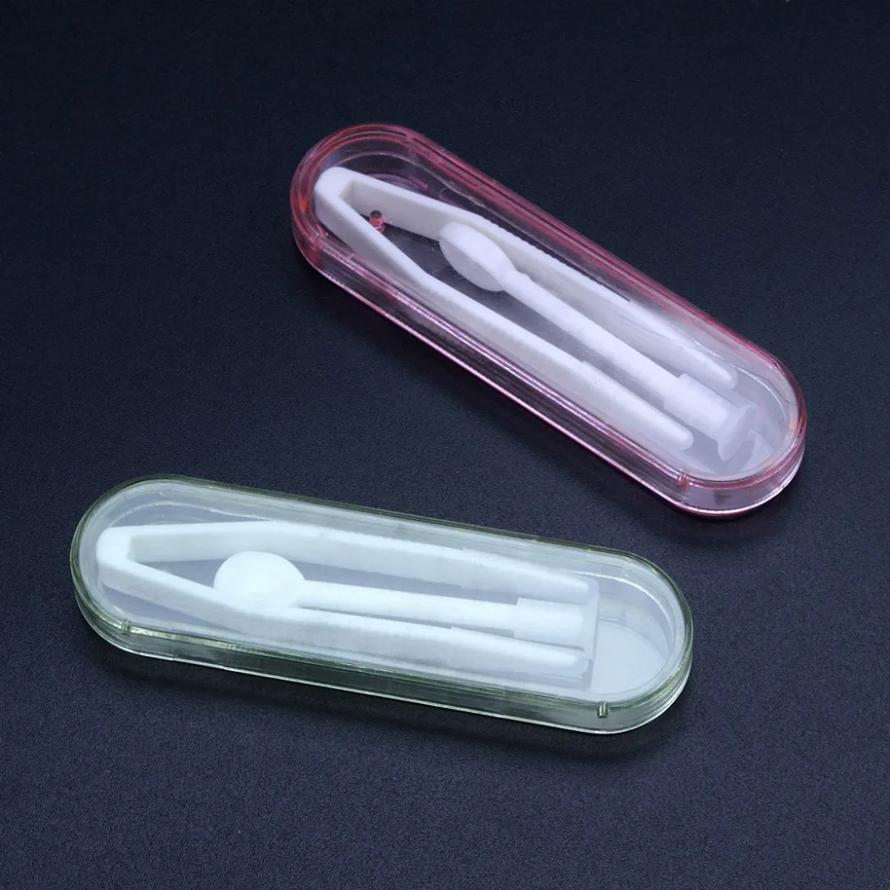 Contact Lens Inserter Remover Soft Tip Tweezers & Case Hygienic Daily Use   (1)
