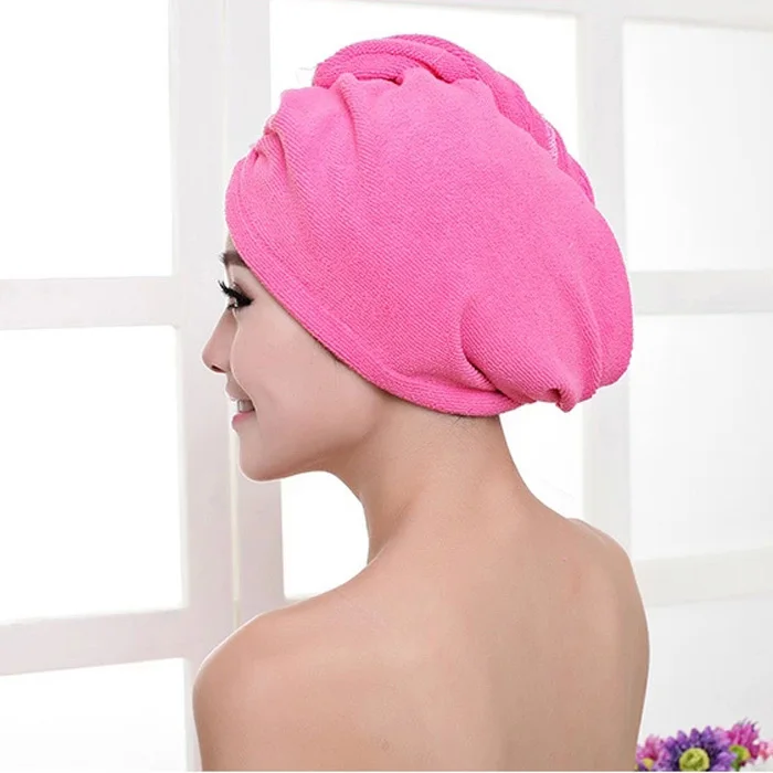 Women Hat Hair Drying Cap Microfiber Bath Towel Hair Dry Hat Cap Quick