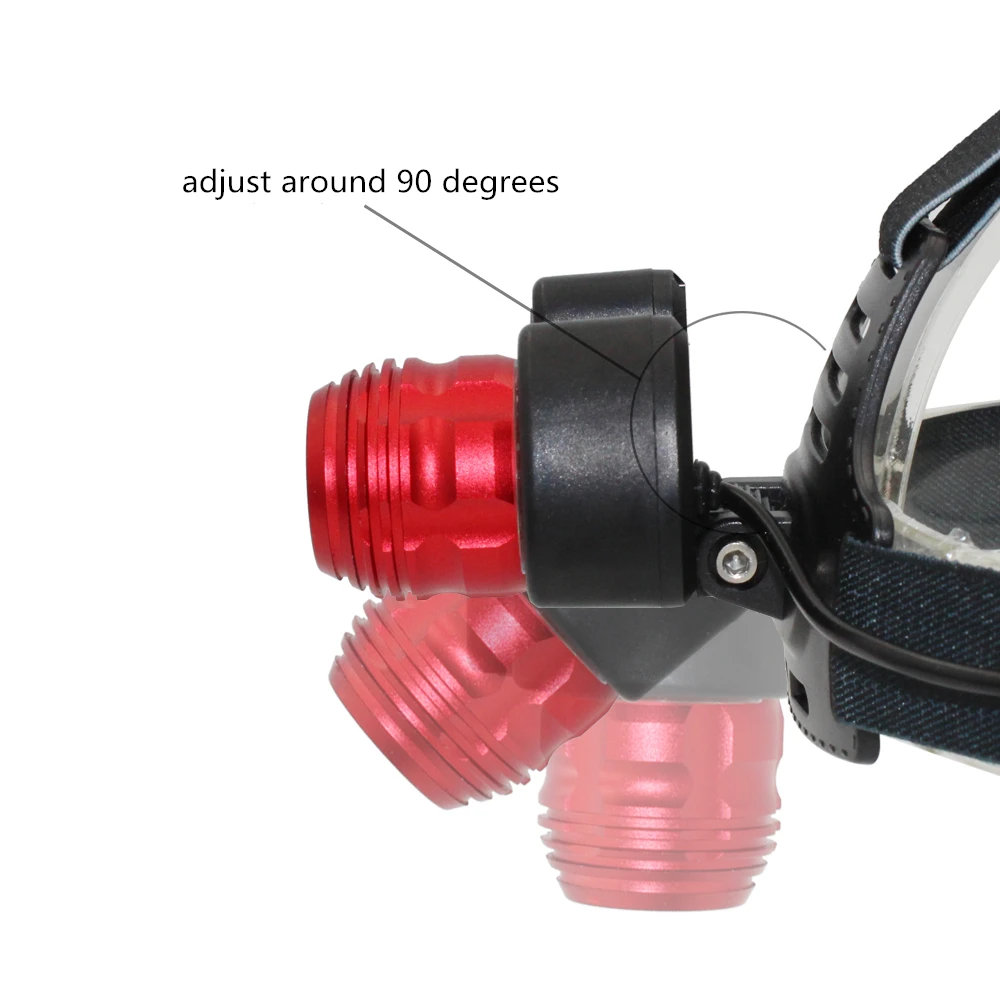 1800LM налобный фонарь 1x XML T6 + 2x COB LED Zoom Головной для рыбалки|Налобные LED-фонари| |