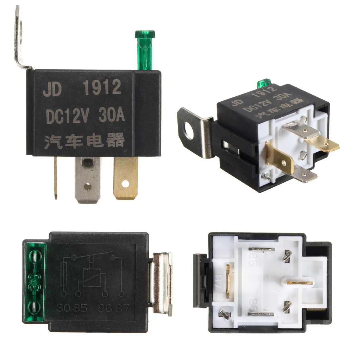 

New Fused On/Off Car Motor Automotive Fused Relay DC 12V 30A 4 Pin 4P SPST Metal