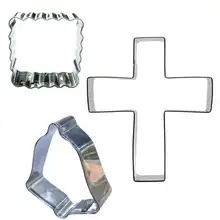 Маленький колокольчик, волна квадратная, крестообразная 3 шт. для резки печенья формы, инструменты для выпечки, украшения торта мягкие инструменты для изготовления конфет