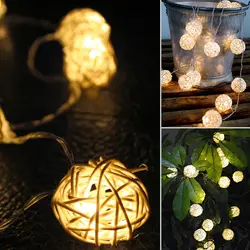 Солнечного света строки, 6.5ft 20 шаров СВЕТОДИОДНЫЙ декоративные Takraw лампы для наружного Патио газон сад украшения для рождественской