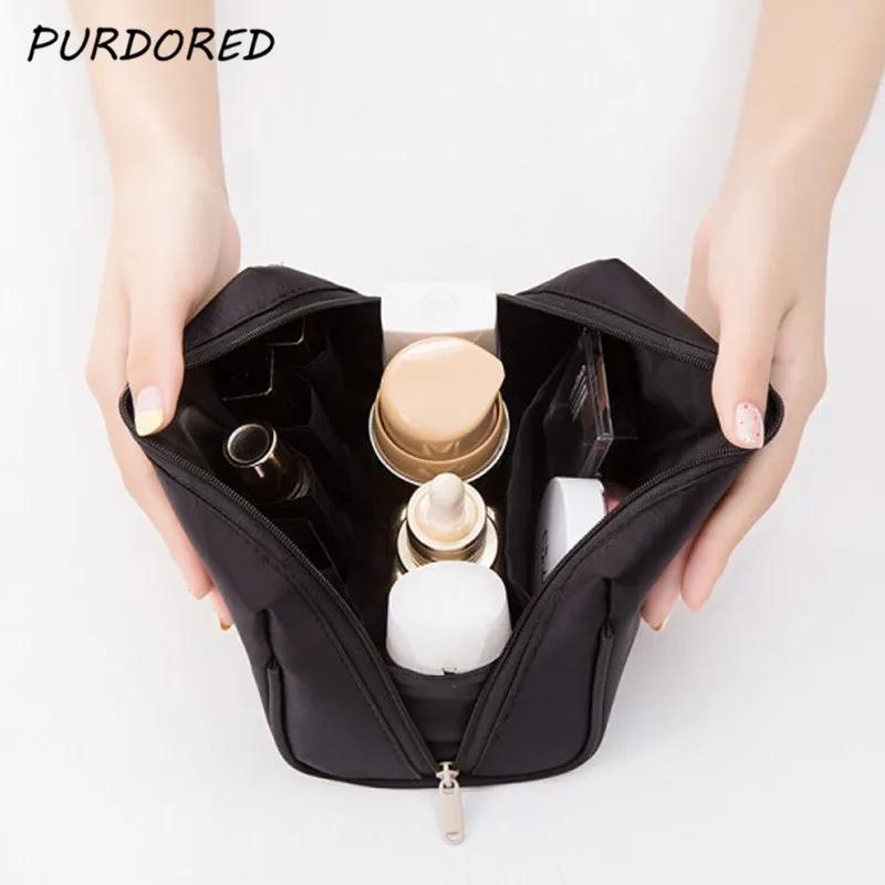 

PURDORED 1 pc Solid Women Cosmetic Bag Waterproof Makeup Bag Case Travel Organizer Toiletry Bag Case kosmetyczka Dropshipping