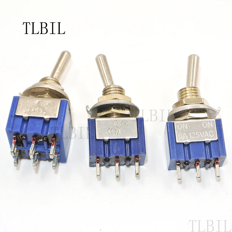 10 шт. ВКЛ-ВЫКЛ-на 3 Pin 3 позиции мини запирающий переключатель выключатель AC 125 V/6A 250 V/3A