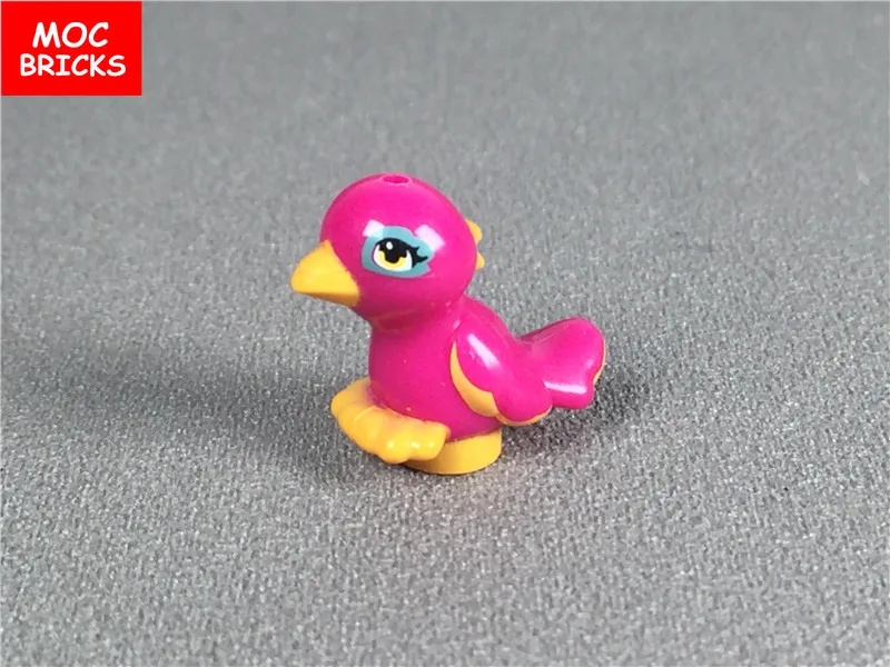 5 шт./лот кубики Moc животное роза красная птица с желтым узором из клюва DIY игрушки