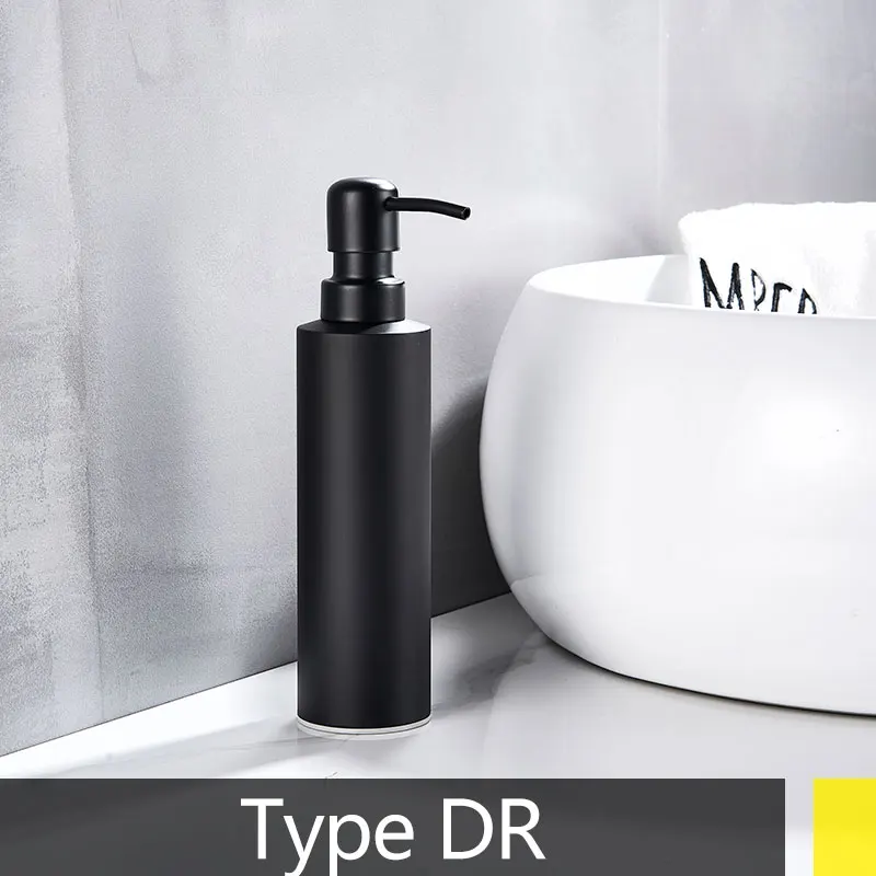 Type DR Черный диспенсер для мыла для ванной комнаты Ручной пресс держатель для мыла настенное крепление или палубное крепление для душа шампунь коробки аксессуары для ванной комнаты - Цвет: Type DR