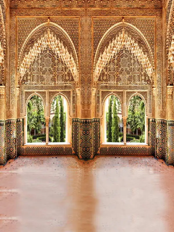 

gold arch Window room palace tree Background Vinyl cloth High quality Computer print wall photo backdrop