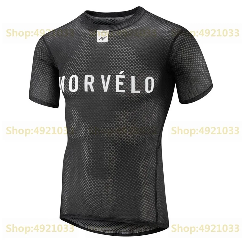 Morvelo baselayer неограничительная посадка с высокой воздухопроницаемостью Лето короткий рукав открытая сетчатая ткань Велоспорт Нижнее белье для мужчин - Цвет: 2