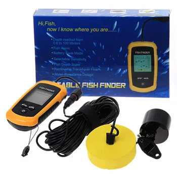 

20S Latest waterproof Portable Fish Finder Depth Sonar Sounder Alarm Transducer Fishfinder 100m echo sounder deeper fishfinder
