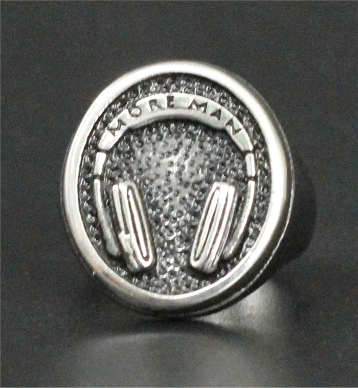 

Size 8~13 Cool Music Headphones Ring 316L Stainless Steel Top Quality Biker Fantastic Mens More Man Style Headphone Ring
